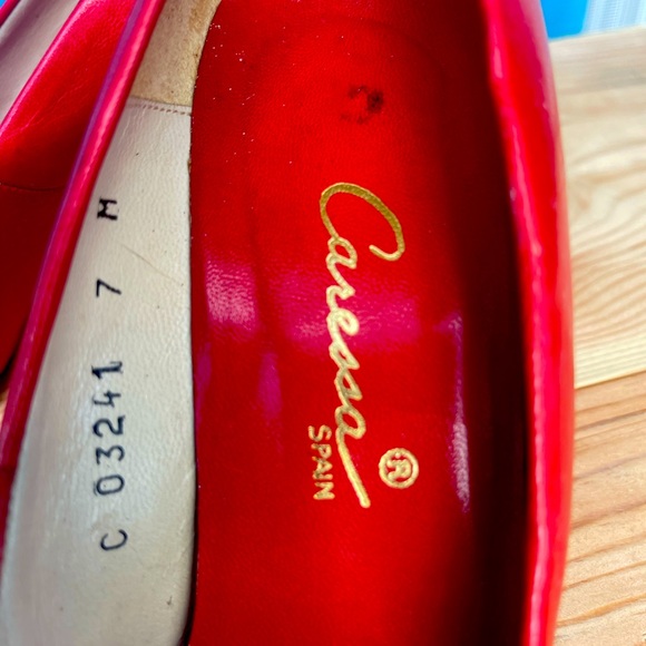 Vintage genuine leather heels red size 6 - Picture 4 of 9